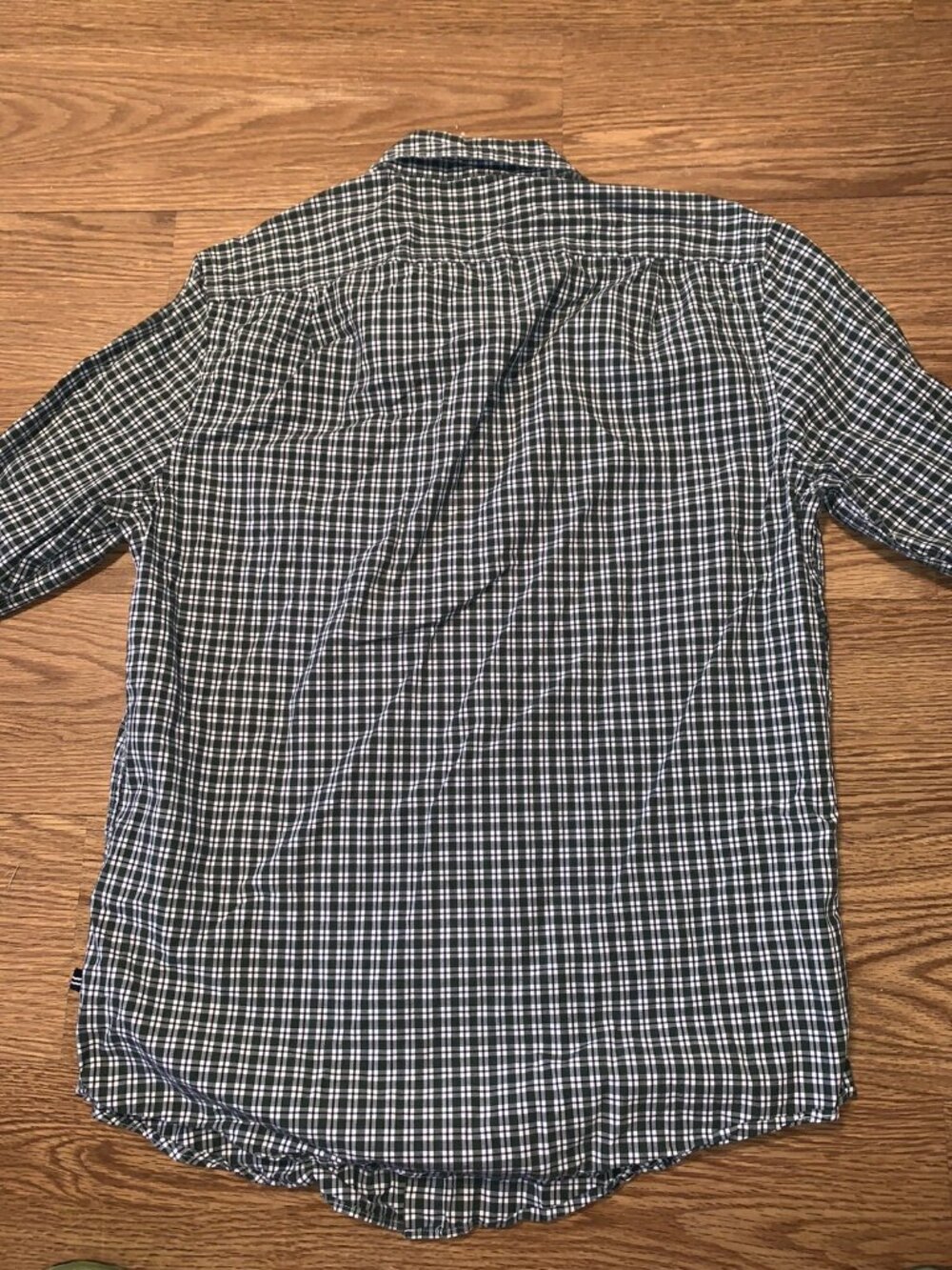 Nautica Button Down Shirt Small Green White Plaid Long Sleeve Mens Casual - Picture 6 of 6